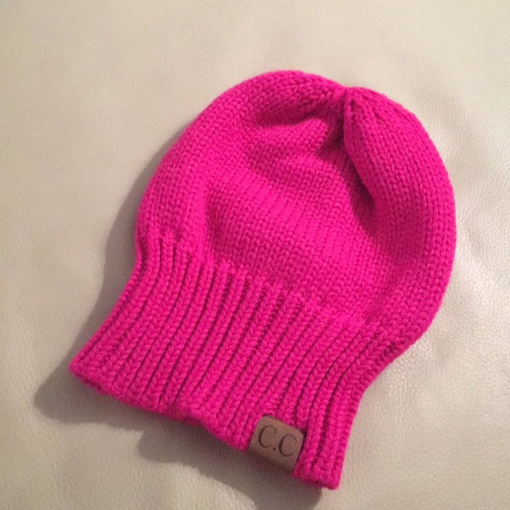 Pink CC beanie